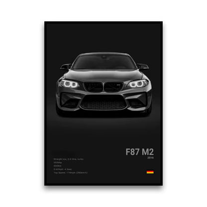 2-A1 Famous Cars G80 M3C Canvas Wall Art Print Poster E30 M3 Z8 Decorative Mural Modern Home Decor Birthday Gift Unframed