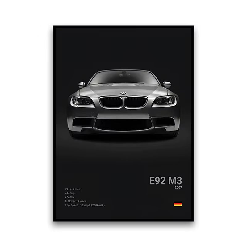2-A1 Famous Cars G80 M3C Canvas Wall Art Print Poster E30 M3 Z8 Decorative Mural Modern Home Decor Birthday Gift Unframed