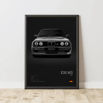 2-A1 Famous Cars G80 M3C Canvas Wall Art Print Poster E30 M3 Z8 Decorative Mural Modern Home Decor Birthday Gift Unframed
