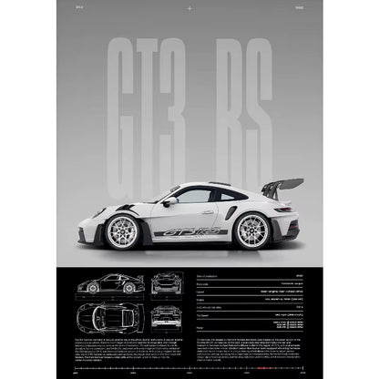 Minimalist Famous German Luxury Sports Car GT3-RS Supercar Poster Canvas Painting Wall Art Pictures Home Interior Decor