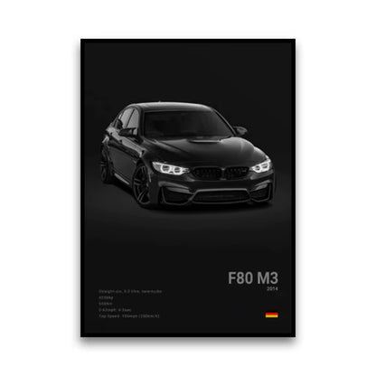 2-A1 Famous Cars G80 M3C Canvas Wall Art Print Poster E30 M3 Z8 Decorative Mural Modern Home Decor Birthday Gift Unframed