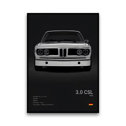2-A1 Famous Cars G80 M3C Canvas Wall Art Print Poster E30 M3 Z8 Decorative Mural Modern Home Decor Birthday Gift Unframed
