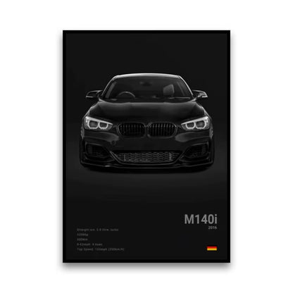2-A1 Famous Cars G80 M3C Canvas Wall Art Print Poster E30 M3 Z8 Decorative Mural Modern Home Decor Birthday Gift Unframed