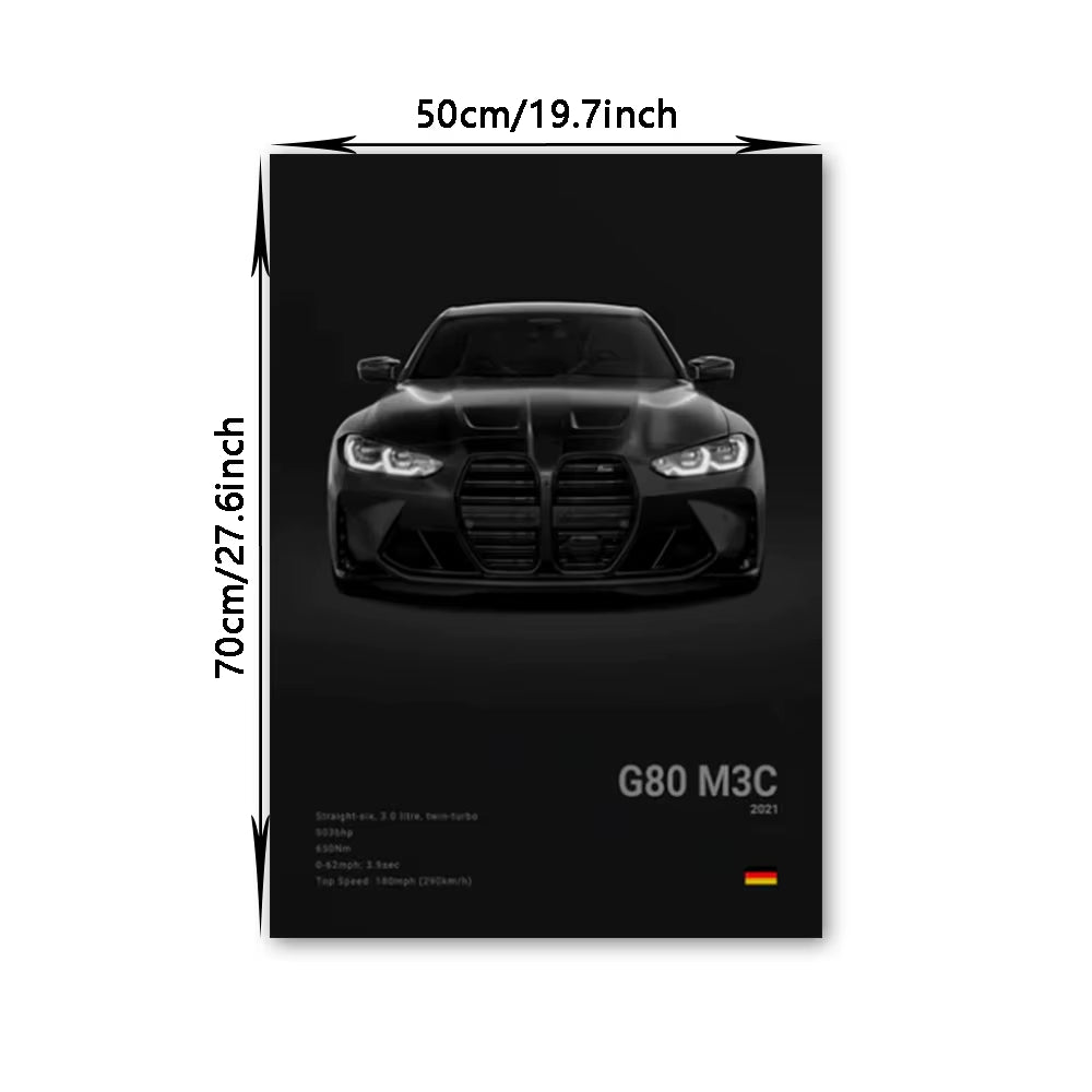 2-A1 Famous Cars G80 M3C Canvas Wall Art Print Poster E30 M3 Z8 Decorative Mural Modern Home Decor Birthday Gift Unframed