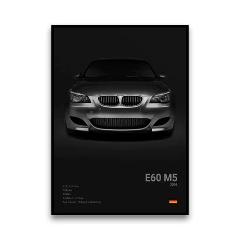 2-A1 Famous Cars G80 M3C Canvas Wall Art Print Poster E30 M3 Z8 Decorative Mural Modern Home Decor Birthday Gift Unframed